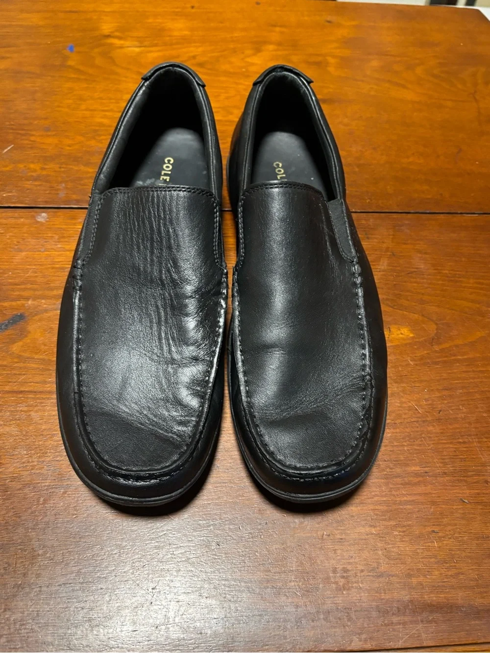 Cole Haan Men’s Black Leather Venetian Driving Loafers Size 10M Style C2740FCK16